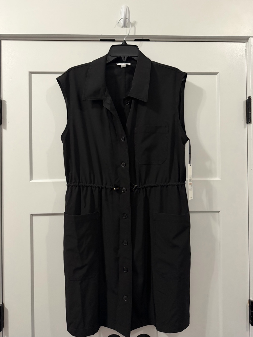 NWT Calvin Klein Black Utility Shirtdress Size 12 MSRP $139